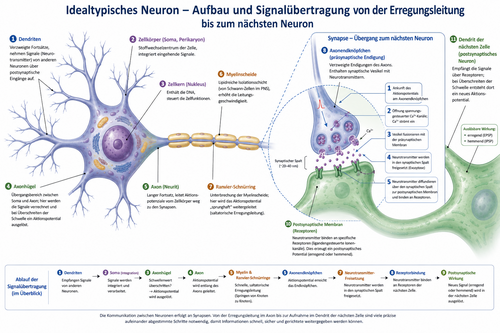 Neuron und Synapse Signalübertragung (KI generierter Inhalt)